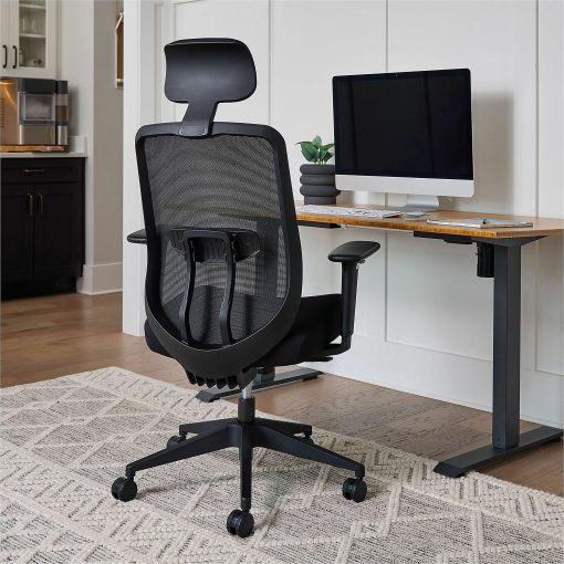 HON Altern Task Chair - Fabric, Foam Seat Material - Mesh Back Material - Black Frame Color - Mid Back - Black - Armrest - 1 Each - Image 2