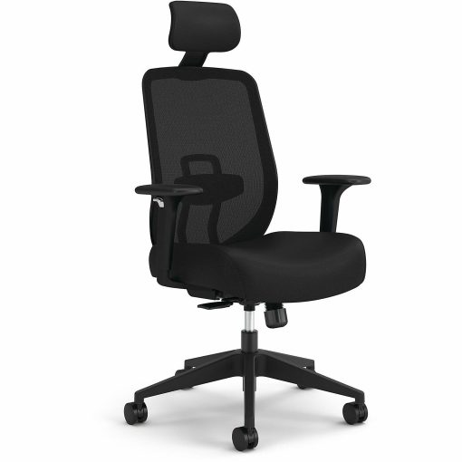 HON Altern Task Chair - Fabric, Foam Seat Material - Mesh Back Material - Black Frame Color - Mid Back - Black - Armrest - 1 Each