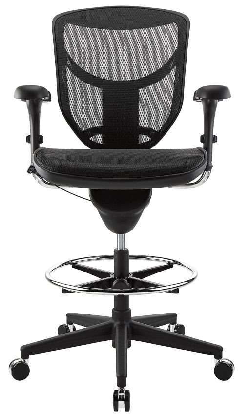 WorkPro® Quantum 9000 Series Ergonomic Mesh/Mesh Mid-Back Stool, Black/Black, BIFMA Compliant - Image 2