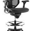 Flash Furniture Fabric Drafting Chair with Adjustable Arms (Cylinders: 22.5”-27”H or 26”-30.5”H), Black 3