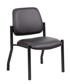 Boss Mid Back Armless Guest Chair, 400 lb capacity, Antimicrobial Vinyl