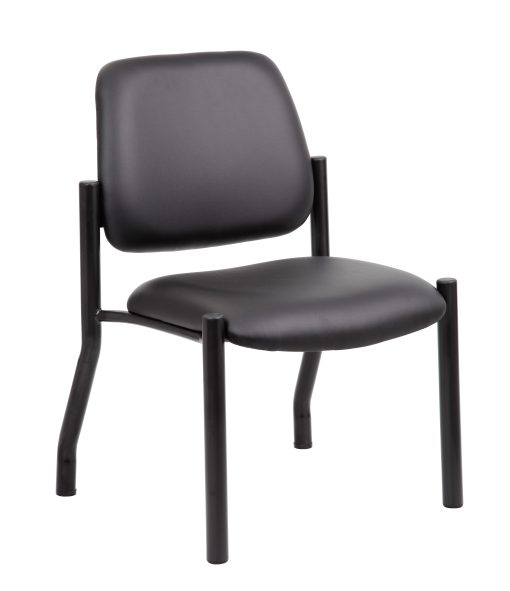 Boss Mid Back Armless Guest Chair, 400 lb capacity, Antimicrobial Vinyl