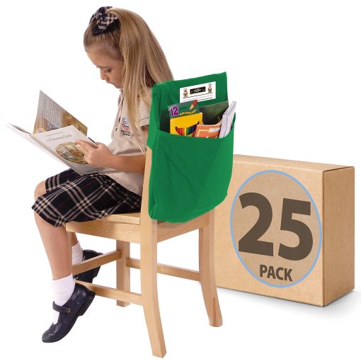 Victor Seat Sack® Chair Cover Classroom Pack, 14" x 1/2", Green, Pack Of 25 Covers - Image 2