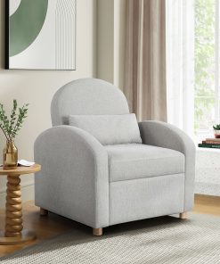 Serta Tulsa Polyester Convertible Guest Chair, Light Gray 2