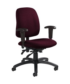 Global® Goal Low-Back Multi-Tilter Chair, 36"H x 25"W x 22 1/2"D, Vermilion/Black
