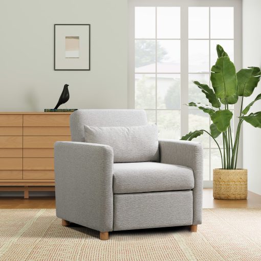 Lifestyle Solutions Serta Isla Convertible Chair, Light Gray - Image 2