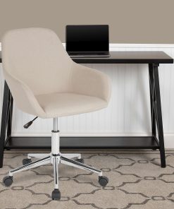 Flash Furniture Cortana Home And Office Mid-Back Office Chair, Fabric, Beige