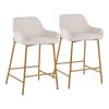LumiSource Daniella Counter Stools, Gold/Cream, Set Of 2 Stools, B24DNLA2AUCR2
