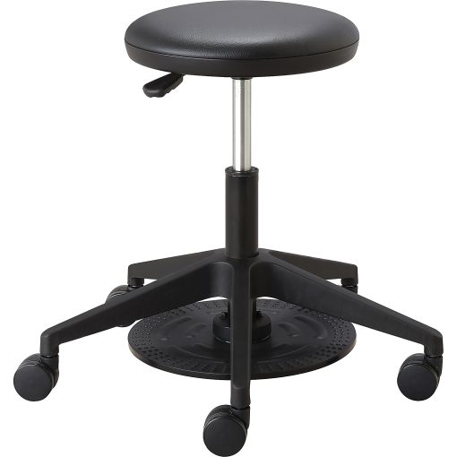 Safco® Low-Height Lab Stool, Black/Chrome