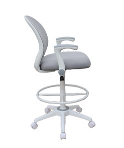 Boss Office Products Mesh Flip Arm Stool, Gray/White 2