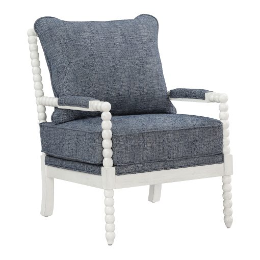 Office Star Kaylee Spindle Polyester Accent Chair, Indigo