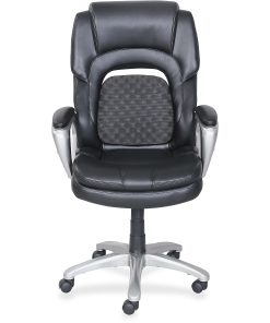 Lorell® Wellness by Design® Accucel Executive Ergonomic Bonded Leather Chair, Black 2