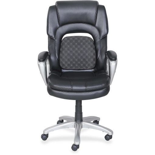 Lorell® Wellness by Design® Accucel Executive Ergonomic Bonded Leather Chair, Black - Image 2