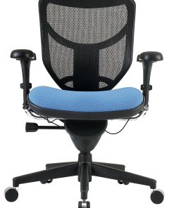 WorkPro® Quantum 9000 Series Ergonomic Mesh/Premium Fabric Mid-Back Chair, Black/Sky, BIFMA Compliant 2