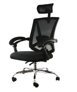 Elama Ergonomic Mesh Full-Back Adjustable Office Task Chair With Headrest, Black