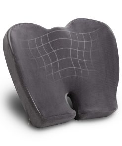 Mind Reader Ergonomic Pressure Relief Seat Cushion, Memory Foam, 4"H x 16-3/4"W x 18"L, Gray