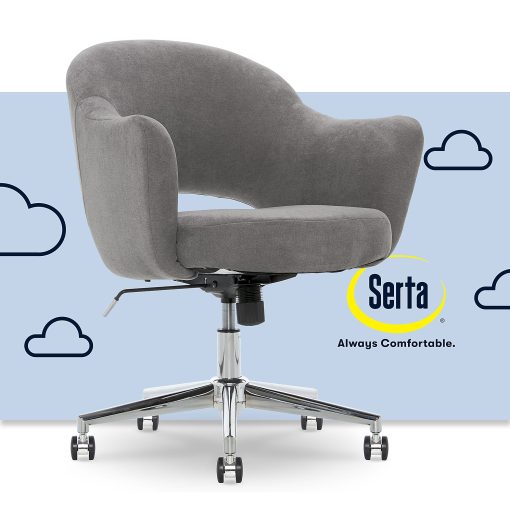 Serta® Valletta Home Office Chair, Dovetail Gray/Chrome - Image 2