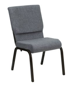 Flash Furniture HERCULES Series Stacking Church Chair, Gray/Gold Vein 2
