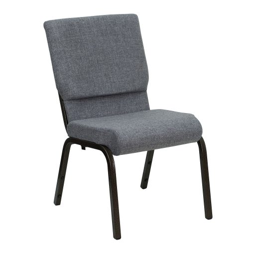 Flash Furniture HERCULES Series Stacking Church Chair, Gray/Gold Vein - Image 2