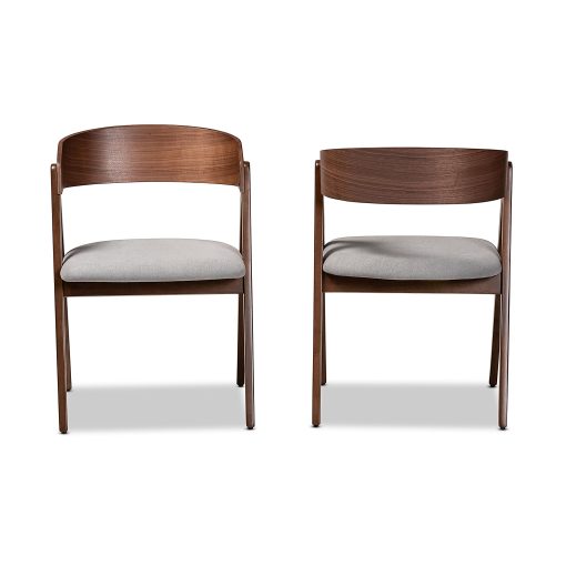 Baxton Studio Danton Dining Chairs, Gray/Walnut Brown, Set Of 2 Chairs - Image 2