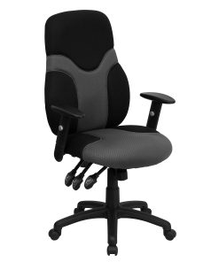 Flash Furniture Mesh High-Back Ergonomic Swivel Chair With Adjustable Arms, Black/Gray 2