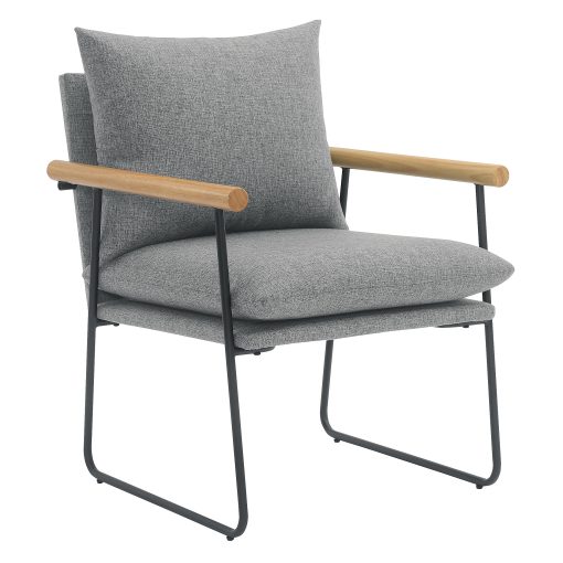 Office Star Dutton Fabric Accent Armchair, Charcoal