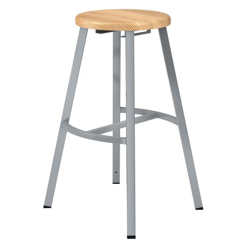 National Public Seating Titan Stool, 30", Natural Wood/Gray - Image 2