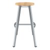 National Public Seating Titan Stool, 30", Natural Wood/Gray