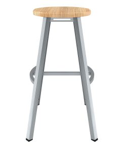 National Public Seating Titan Stool, 30", Natural Wood/Gray