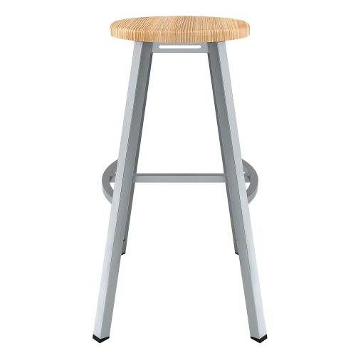 National Public Seating Titan Stool, 30", Natural Wood/Gray