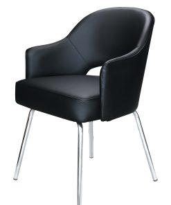 Boss Office Products Guest Chair, Black/Chrome