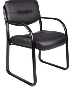 Boss Office Products LeatherPlus™ Bonded Leather Contoured Guest Chair, Black 2