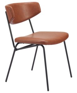 Zuo Charon Dining Accent Chairs, Vintage Brown, Set Of 2 Chairs