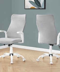 Monarch Specialties Jonah Ergonomic Fabric High-Back Office Chair, White 2