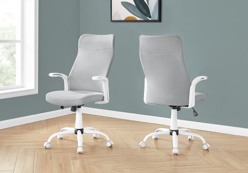 Monarch Specialties Jonah Ergonomic Fabric High-Back Office Chair, White - Image 2