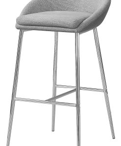 Monarch Specialties Bar Stools, Gray/Chrome, Pack Of 2 Stools 2