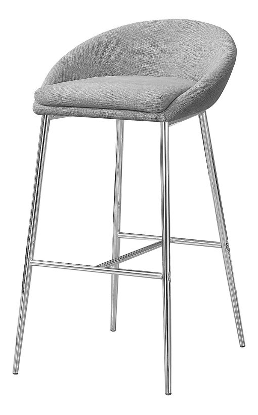 Monarch Specialties Bar Stools, Gray/Chrome, Pack Of 2 Stools - Image 2