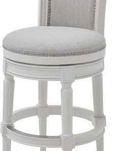 New Ridge Home Goods Chapman Swivel Bar Stool, Alabaster White 2