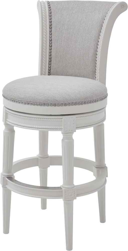 New Ridge Home Goods Chapman Swivel Bar Stool, Alabaster White