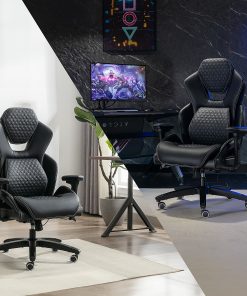 Shaquille O’Neal™ Sciron Big & Tall Ergonomic High-Back Vegan Leather Executive Gaming Office Chair, Black, BIFMA Compliant 2