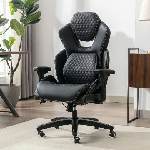 Shaquille O'Neal™ Sciron Big & Tall Ergonomic High-Back Vegan Leather Executive Gaming Office Chair, Black, BIFMA Compliant