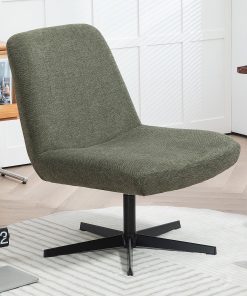 Glamour Home Bayard Linen Fabric Accent Chair, Green/Black 2