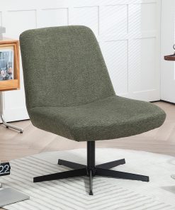 Glamour Home Bayard Linen Fabric Accent Chair, Green/Black