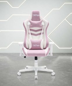 Techni Sport Pastel Series Ergonomic Faux Leather Computer Gaming Chair, Pink 2