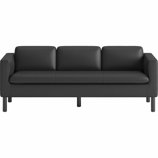 HON Parkwyn Lounge Sofa, 29"H x 77"W x 26.8"D, Material: Polyurethane, Black - Image 2