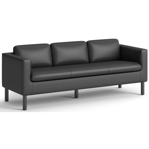 HON Parkwyn Lounge Sofa, 29"H x 77"W x 26.8"D, Material: Polyurethane, Black