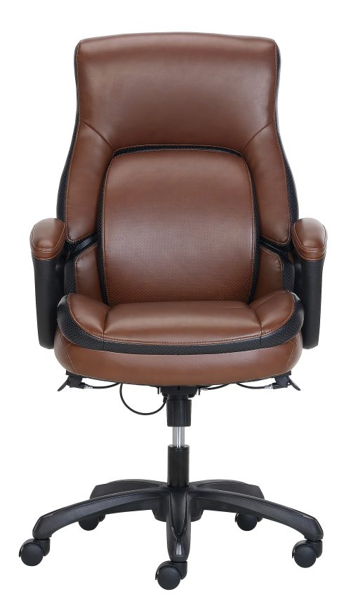 Shaquille O'Neal™ Amphion Ergonomic Bonded Leather High-Back Executive Office Chair, Brown/Black - Image 2