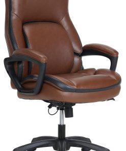 Shaquille O'Neal™ Amphion Ergonomic Bonded Leather High-Back Executive Office Chair, Brown/Black
