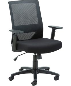 Lorell SOHO Mesh Mid-Back Task Chair - Gray Seat Color - Fabric Seat Material - Gray Back Color - Fabric Back Material - 41840