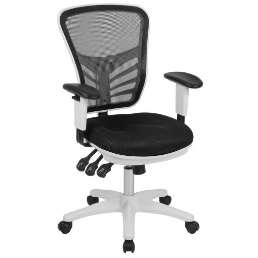 Flash Furniture Ergonomic Mesh Mid-Back Executive Office Chair, Black/White - Image 2